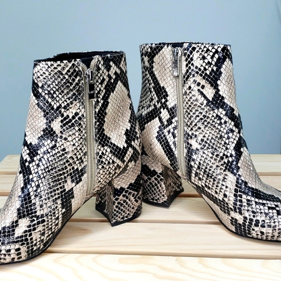 Marc Fisher Snake Skin Block Heel Booties - Picture 7 of 11